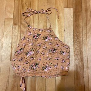 American Eagle Lace Eyelet Halter Top